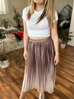 Růžová ombré plisovaná sukně, 34/XS, Sinsay - 2