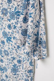 H&M Tie-sleeved Dress modro-béžové šaty, vel. 34 - 2