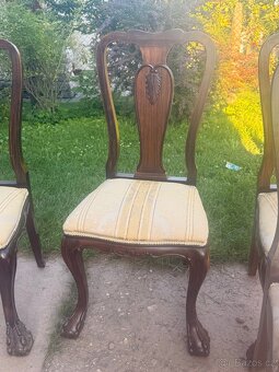 Set židlí styl Chippendale 6+2 masivní jako nové - 2