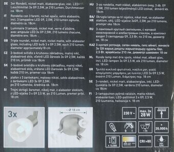 Stropní 3-bodové svítidlo včetně LED žárovek - 2