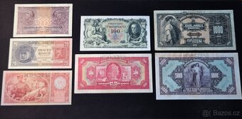 Bankovky První Republika sbírka 7 kusů r.1926-1932 - 2