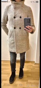 Béžový kabát ONLY – vel. S, vlna, krásný střih - 2