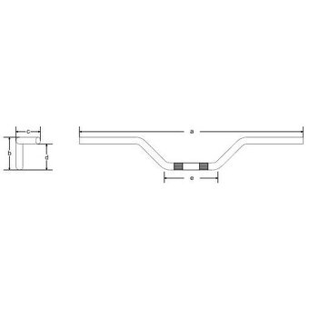 Řídítka Z-bar s prolisy, šířka 850mm - 2