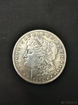 Stříbrný dolar Morgan 1878 CC – Carson City, 7 ocasních per - 2