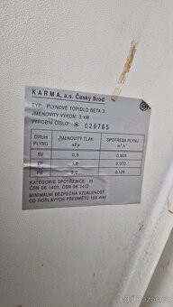 3 ks plynové topidlo KARMA - typ BETA - 2