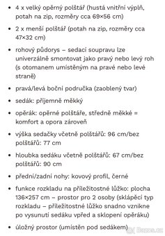 Rohová rozkládací sedací souprava Yoko - 2