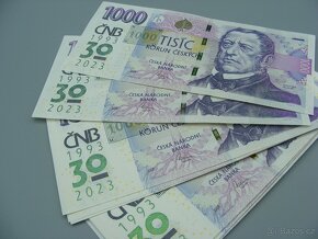 Pamětní 1000,- s přítiskem 30let ČNB 10ks - 2