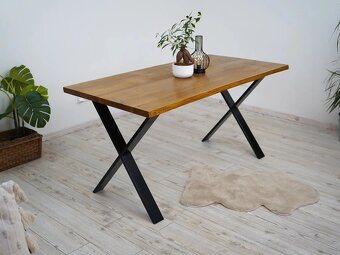 Úzká Železná Industrial Podnož Stolová Noha do X 2ks 60x72 - 2