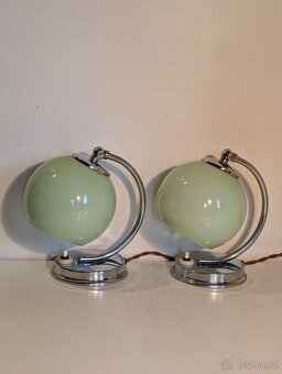 2x Art Deco lampička z poniklované mosazi TOP stav - 2