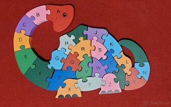 Dětské dřevěné puzzle - brontosaurus - 2