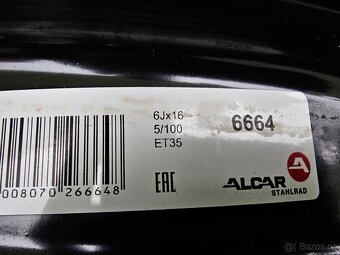 Plechové disky kola Škoda R16 5x100 Scala  Kamiq 6J ET35 - 2