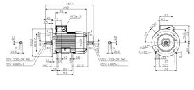 Elektromotor 220/380V ,  Výkon: 0,37kW,Tvar: patko-přírubový - 2