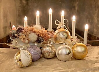 Tradiční Vánoční ozdoby Koule sklo Mix (Box 6 ks) - 2