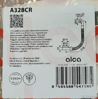 Alcadrain Umyvadlový přepad, chrom A328CR - 2