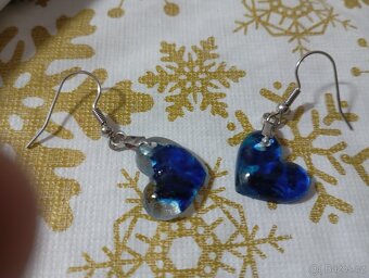 Modré náušnice Srdíčko - 2