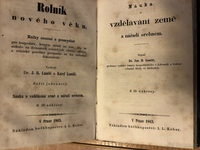 Rolník nového věku - učebnice z r. 1863 v kůži - 2