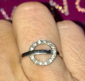 zlatý 14K 585 prsten bílé zlato vel.51 16,2mm - 2