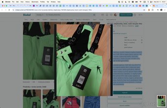 Nové zimní lyžařské kalhoty, oteplováky, 140/146, neon - 2