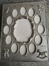 Masivní kovový rámeček + kniha Deník mého děťátka - 2