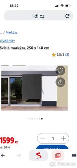 Markýza Livarno svislá 250 / 140 cm - 2
