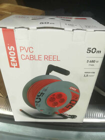 Prodlužovací kabel na bubnu 50 m / 4 zásuvky / červený / PVC - 2