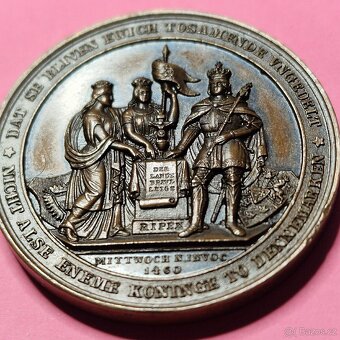 Bronzová medaile Schleswig-Holstein 1848 Frederick VII - 2