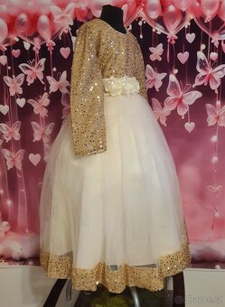 Dívčí společenské  šaty s dlouhým rukávem - 2