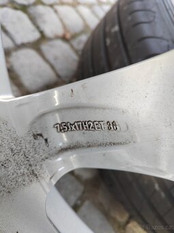 Prodám zánovní letní kola 17 5x127 ET 36 zánovní letní pneu - 2