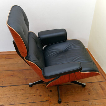 Vitra Eames Lounge Chair kožené křeslo černé včetně taburetk - 2