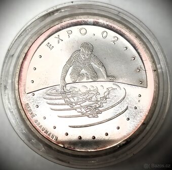 20 franků 2002 EXPO.02 Švýcarsko proof KM#101 stříbrná mince - 2