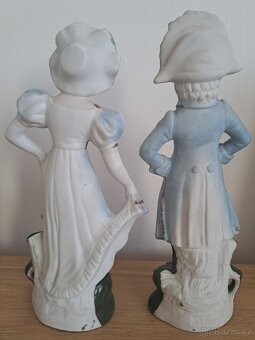 Starožitné porcelánové párové sošky - 2