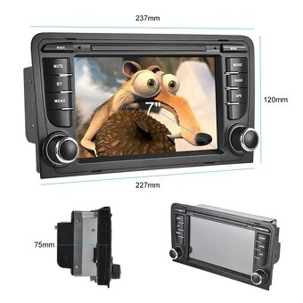 Android 2 Din Autoradio Audi A3 S3 RS3 GPS/Wifi/RDS/Bluetoth - 2