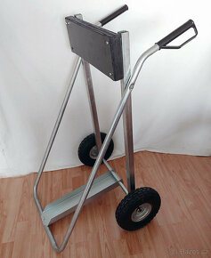 Vozík na lodní motor - velká nafukovaná kola - stojan, rudl - 2