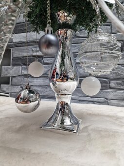 Vánoční vysoké aranžmá - svícen na stojanu - 2