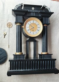 starožitné dvousloupkové hodiny Biedermeier chodové - 2