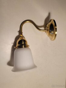 mosazná lampa, lampička stínidlo zvoneček, až 2 ks - 2