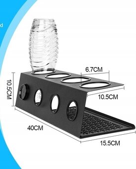 Vinlley Stojan - odkapávač na 4 lahve Sodastream - 2