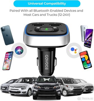 Bluetooth FM Transmitter s hlasovým ovládáním Siri/Google - 2