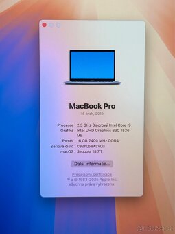 MacBook Pro 15” 2019 /16GB RAM/Intel i9/512GB SSD/Záruka - 2