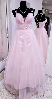 XS-S NOVÉ plesové šaty TŘPYTIVÉ RŮŽOVÉ - 2