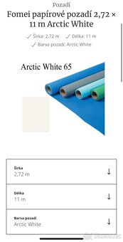 Fomei papírové pozadí 2,72 x 11 m Arctic White - 2