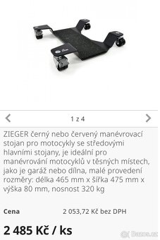 ZIEGER manévrovací stojan  na motorku. Nosnost 320kg - 2