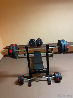 Činky (činkový set) +lavice benchpress 2 polohová+složitelná - 2