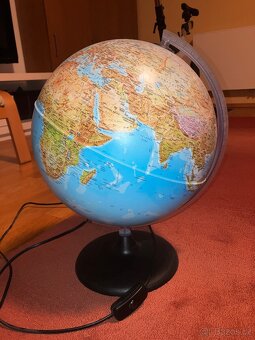 Velký, svítící, geografický glóbus průměr 30cm - 2