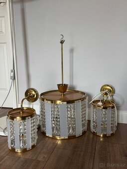 Luxusní vintage světelný set – Jablonecké sklárny, Nový Bydž - 2