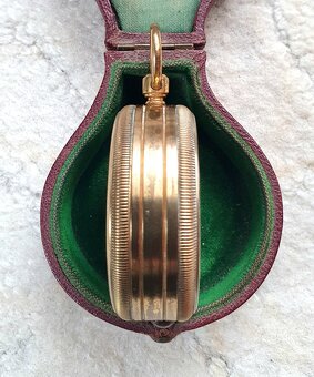 Kapesní starožitný barometr s teploměrem - 2