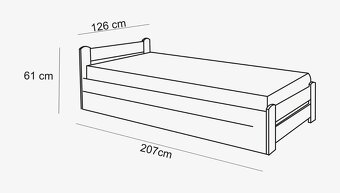 Postel s úložným prostorem 120x200cm - 2