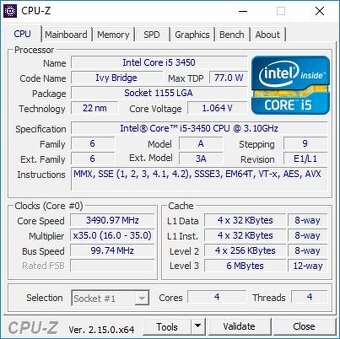 Procesor Intel Core i5 3450 (3.10 GHz) socket 1155 - 2