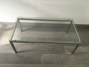 Konferenční nerezový skleněný stůl - 2