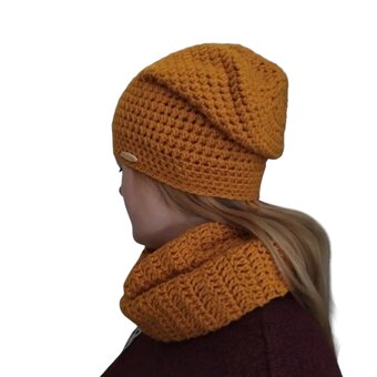 🍂 Podzimní / zimní homeless souprava čepice, nákrčník - 2